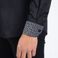 black rhinestone solid satin shirt platini