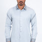 Men’s Solid Satin Shirt with Silver Rhinestone Appliques - Grey