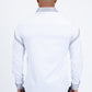 Men’s Solid Satin Shirt with Silver Rhinestone Appliques - White