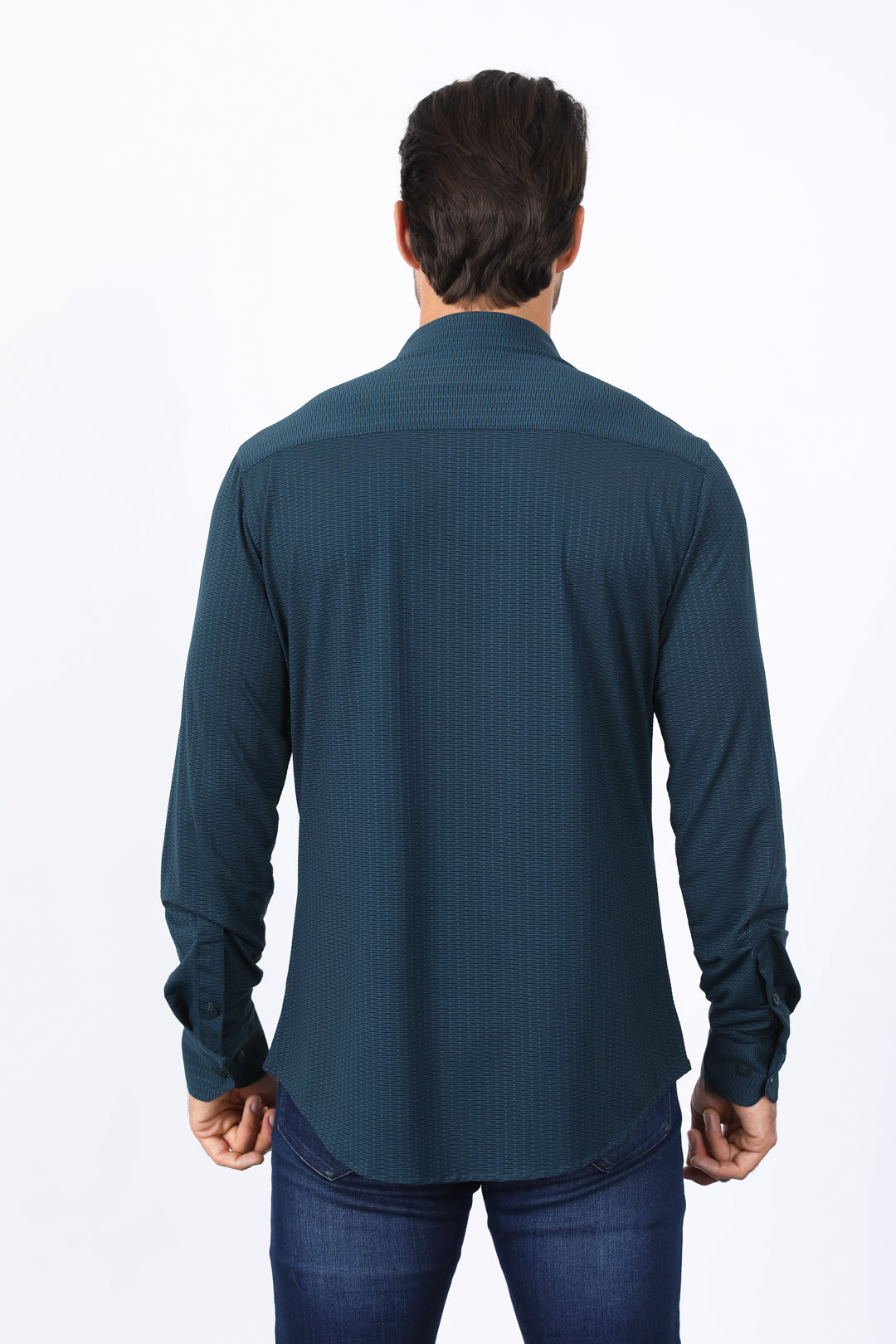 ARTURO Modern Fit Long Sleeve Teal Dress Shirt main image 0