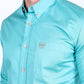 Men’s Single Pocket Logo Modern Fit Stretch Dress Shirt - Turquoise