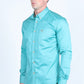 Men’s Single Pocket Logo Modern Fit Stretch Dress Shirt - Turquoise