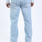 light blue wade boot cut jean men platini back