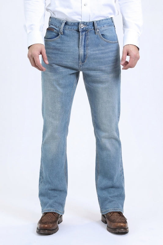 tint blue wade boot cut jean men platini front
