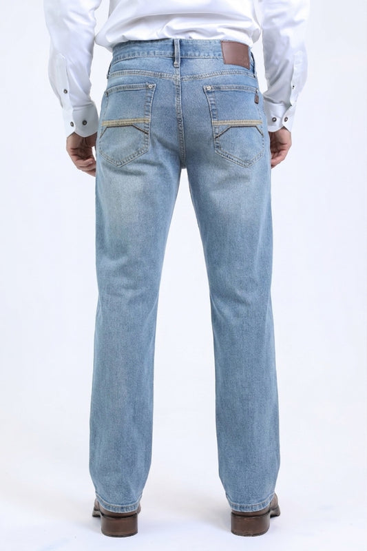 tint blue wade boot cut jean men platini back