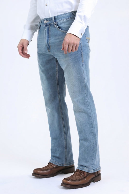 tint blue wade boot cut jean men platini side