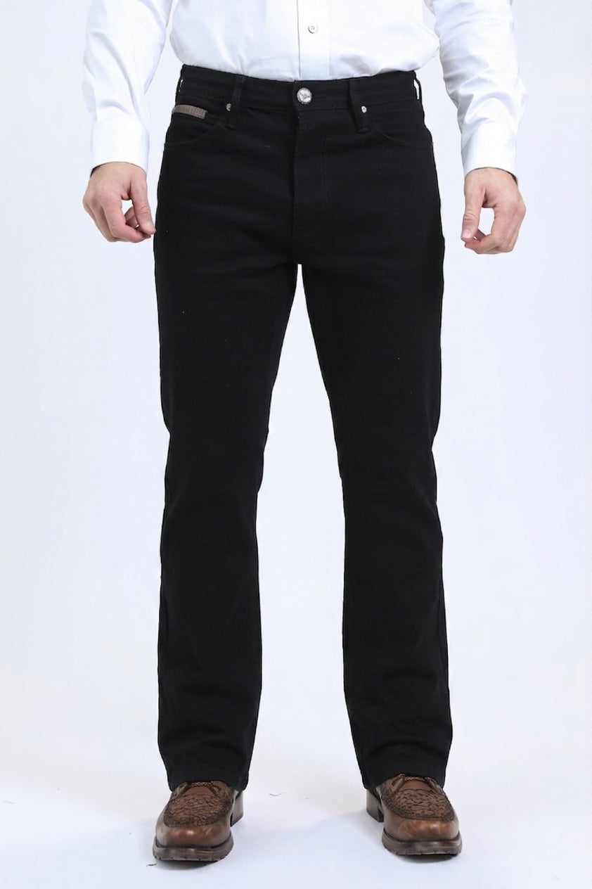 black wade boot cut jean men platini front