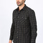 Mens Western Checkered Black Long Sleeve Shirts
