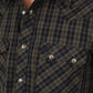 Mens Western Checkered Black Long Sleeve Shirts