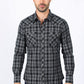 Mens Western Checkered Black Long Sleeve Shirts