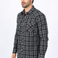 Mens Western Checkered Black Long Sleeve Shirts