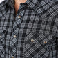 Mens Western Checkered Black Long Sleeve Shirts