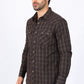 Mens Western Checkered Brown Long Sleeve Shirts