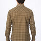 Mens Western Checkered Light Brown Long Sleeve Shirts