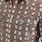 Mens Western Modern Fit Cotton/Spandex Long Sleeve Beige Shirt with Snaps