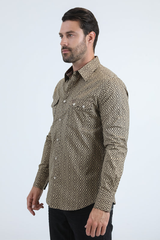 beige medallion repeat western shirt men platini detail-2