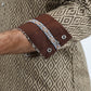 Mens Western Modern Fit Cotton/Spandex Long Sleeve Beige Shirt with Snaps
