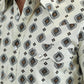 Mens Western Modern Fit Cotton/Spandex Long Sleeve Beige Shirt with Snaps