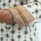 Mens Western Modern Fit Cotton/Spandex Long Sleeve Beige Shirt with Snaps