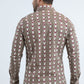 beige tonal floral western shirt platini back