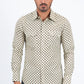 beige diamond center western shirt platini front
