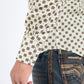 beige diamond center western shirt platini detail