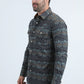 Mens Western Modern Fit Cotton/Spandex Long Sleeve Black/Gold Shirt with Snaps