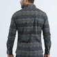 Mens Western Modern Fit Cotton/Spandex Long Sleeve Black/Gold Shirt with Snaps