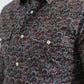 Mens Western Modern Fit Cotton/Spandex Long Sleeve Black Shirt with Snaps