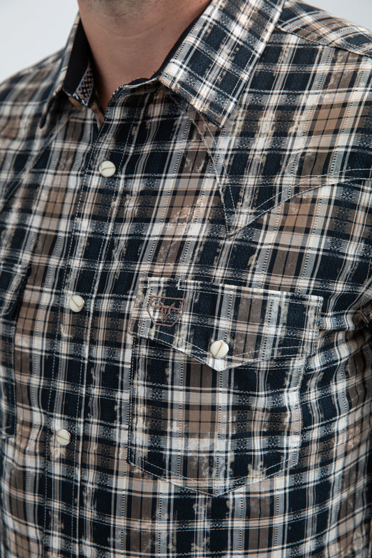 black classic paisley western shirt platini detail