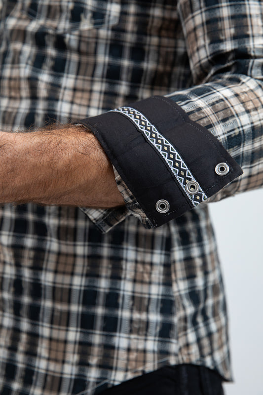 black classic paisley western shirt platini detail