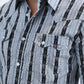 Mens Western Modern Fit Cotton/Spandex Long Sleeve Black Shirt with Snaps