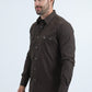 Mens Western Modern Fit Cotton/Spandex Long Sleeve Black Shirt with Snaps