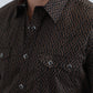 Mens Western Modern Fit Cotton/Spandex Long Sleeve Black Shirt with Snaps