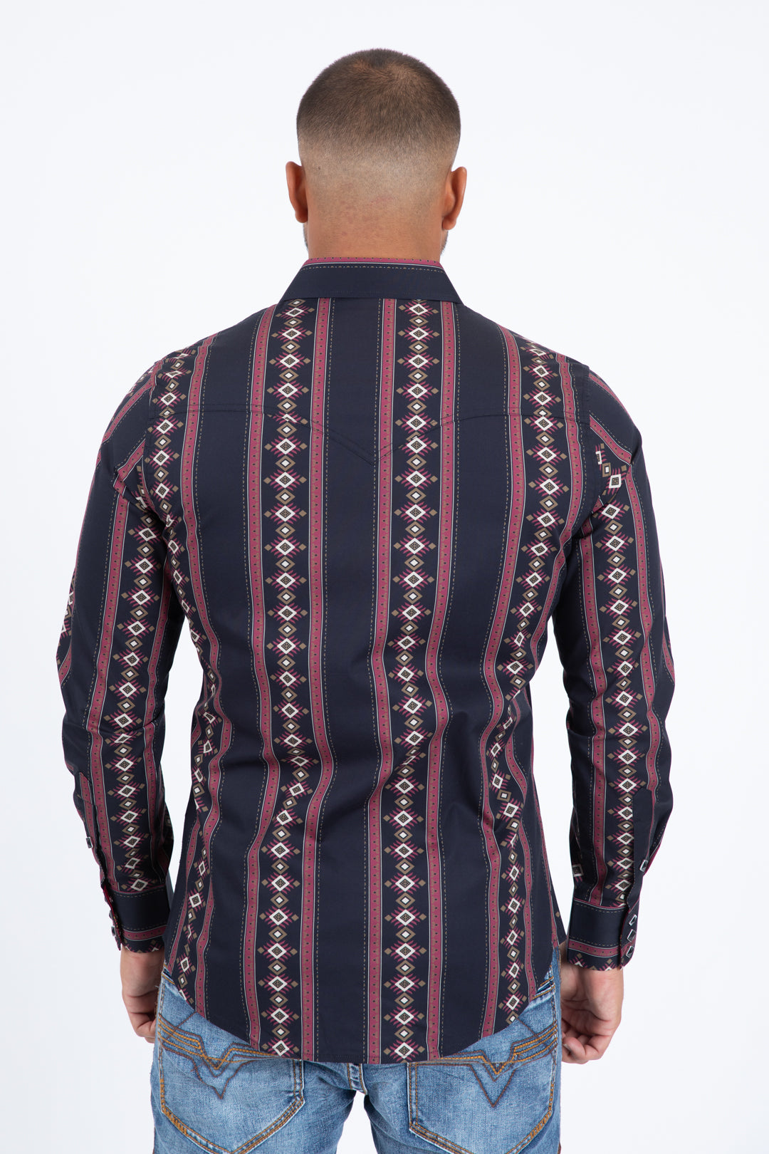 black ii solid texture western shirt platini
