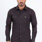 black solid texture western shirt platini