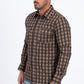 black ii micro pattern geometric western shirt platini