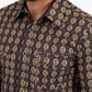 black ii micro pattern geometric western shirt platini