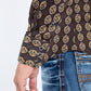 black ii micro pattern geometric western shirt platini