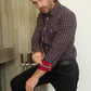 Mens Western Modern Fit Cotton/Spandex Long Sleeve Black Shirt with Snaps