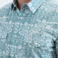 Mens Western Modern Fit Cotton/Spandex Long Sleeve Blue Shirt with Snaps