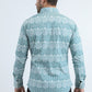 Mens Western Modern Fit Cotton/Spandex Long Sleeve Blue Shirt with Snaps