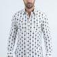 Mens Western Modern Fit Cotton/Spandex Long Sleeve Blue Shirt with Snaps