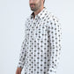 Mens Western Modern Fit Cotton/Spandex Long Sleeve Blue Shirt with Snaps