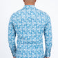blue organic botanical western shirt platini back