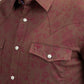Mens Western Modern Fit Cotton/Spandex Long Sleeve Brown Shirt with Snaps