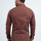 Mens Western Modern Fit Cotton/Spandex Long Sleeve Brown Shirt with Snaps
