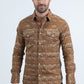 Mens Western Modern Fit Cotton/Spandex Long Sleeve Camel Shirt with Snaps