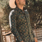 Mens Western Modern Fit Cotton/Spandex Long Sleeve Green Shirt with Snaps