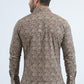 Mens Western Modern Fit Cotton/Spandex Long Sleeve Khaki Shirt with Snaps
